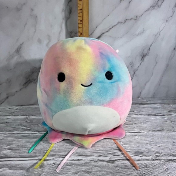 Janet The Jellyfish Pastel Rainbow Tie-dye Squishmallow Soft Squishy Plush - Picture 7 of 7